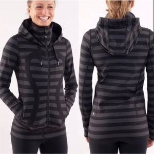 Lululemon In Stride zip hoodie - black stripe